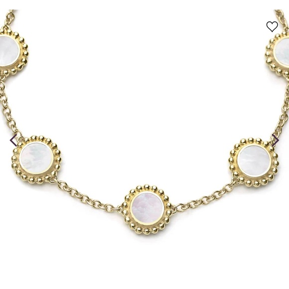 LAGOS Caviar 18K  Yellow Gold Covet Mother Of Pearl Five Station Bracelet - Picture 2 of 15